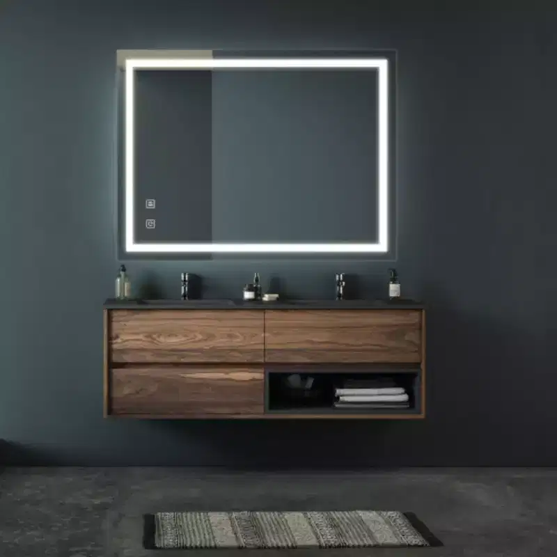 32x24 Inch LED Bathroom Mirror with Dimmable Touch Control and Wall Switch