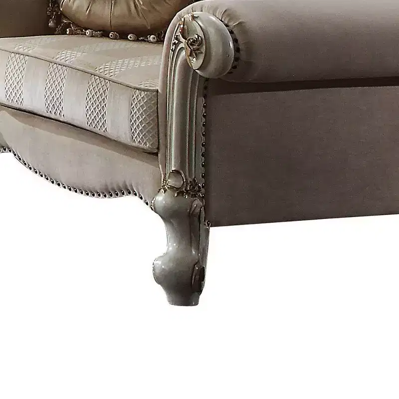 Acme Furniture Picardy Accent Chair Fabric/Antique Pearl