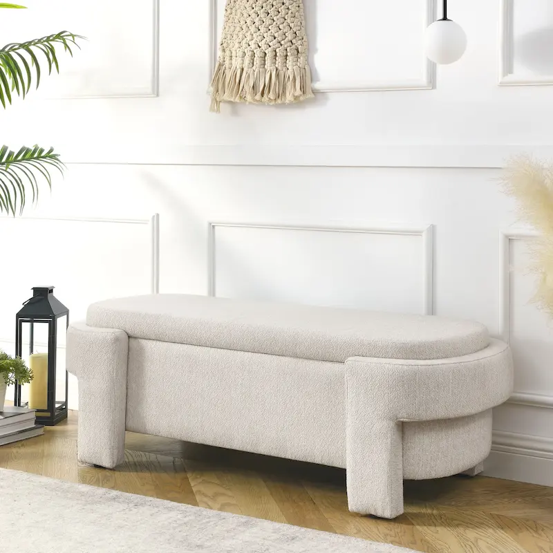 Upholstered Bench with Large Storage Space