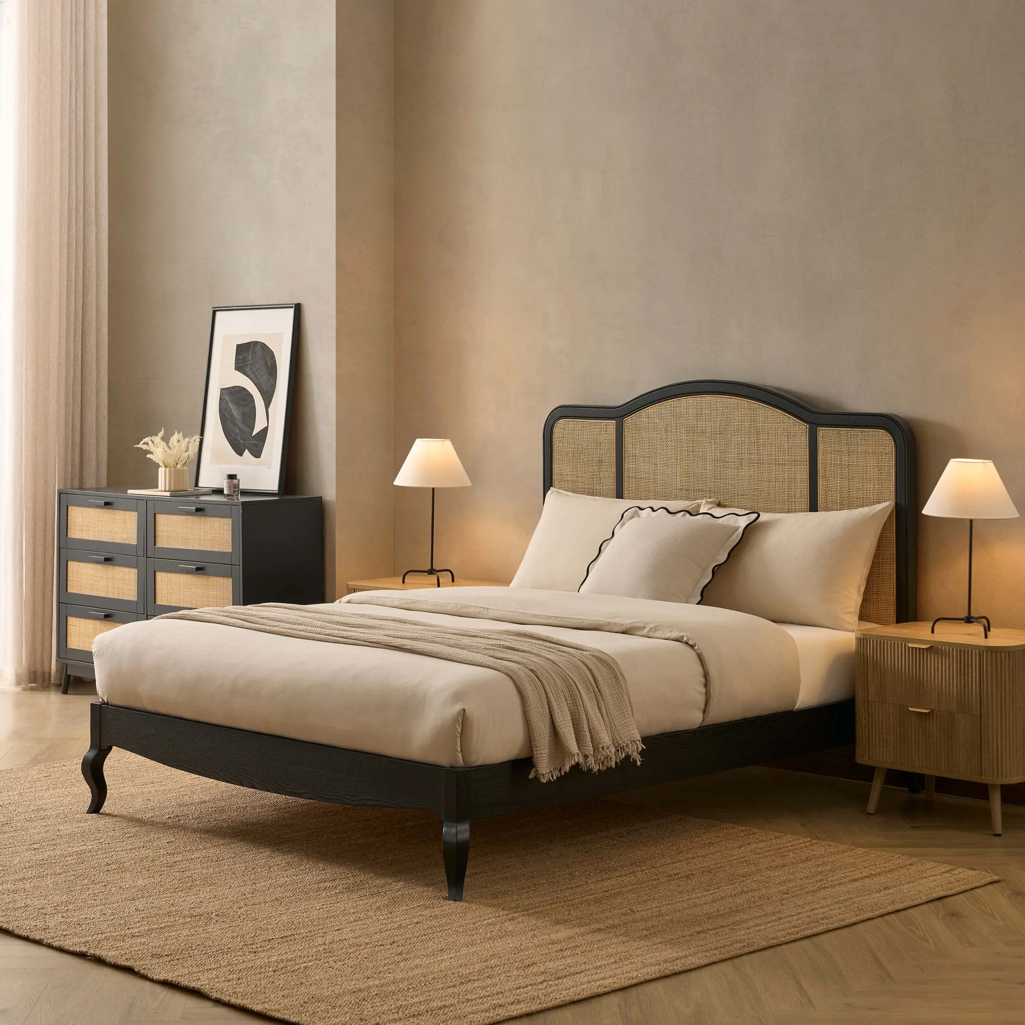 Rattan Bed - Black