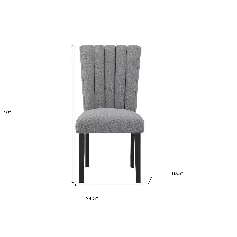 HomeRoots 26 Gray and Black Wood and Fabric Counter Height Bar Chair