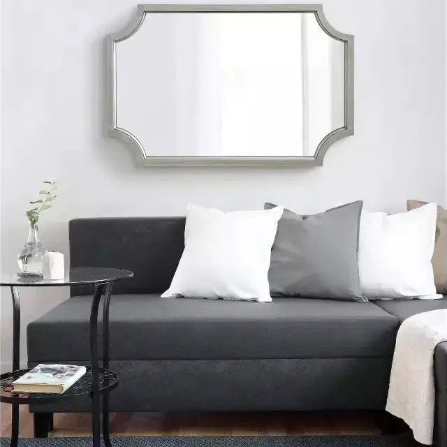 Scalloped MDF Scallop Mirror, 24x36, Silver