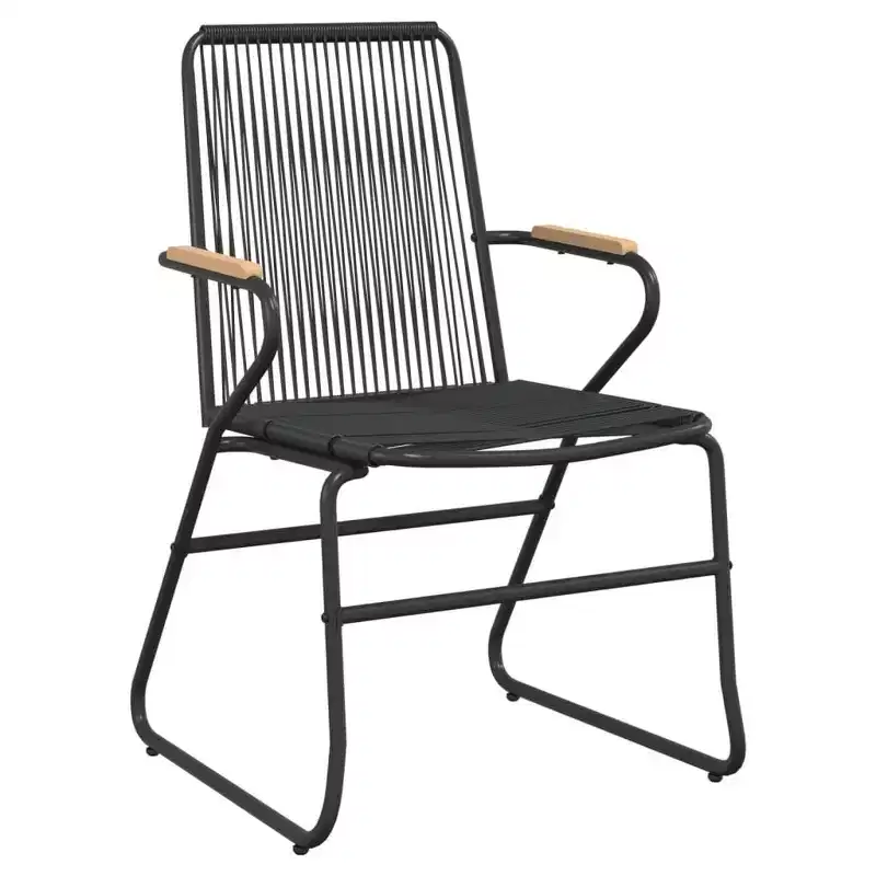 vidaXL Patio Chairs 2 pcs Black 22.8x23.2x33.7 PVC Rattan