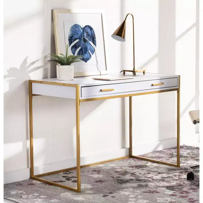 1 Drawer Desk - DSK2209 - White/Gold
