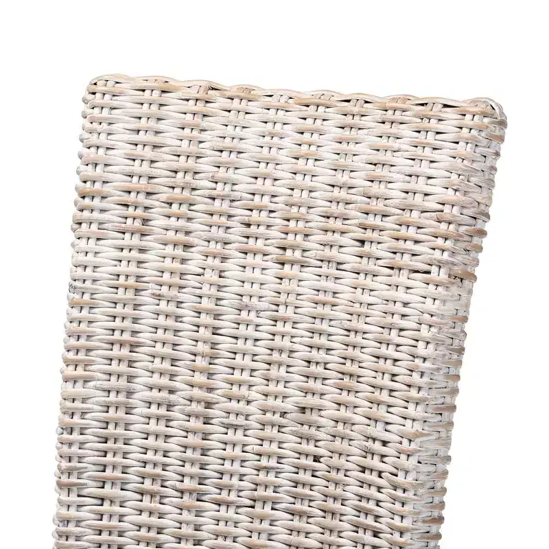 Trianna Rattan and Wood Dining Chair White/Brown - bali & pari: Indonesian Crafted, No Assembly Required