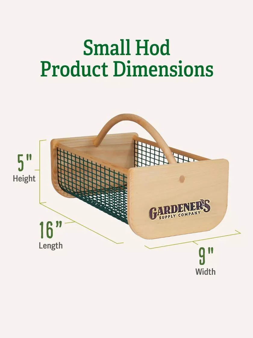Wood Frame Wire Mesh Garden Hod Harvest Basket with Handle