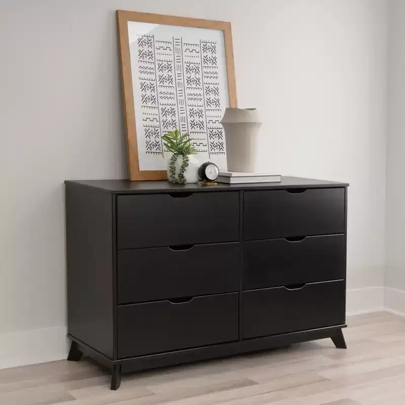 Solid Pine Mid-Century Modern 6-Drawer Dresser | 48.62
