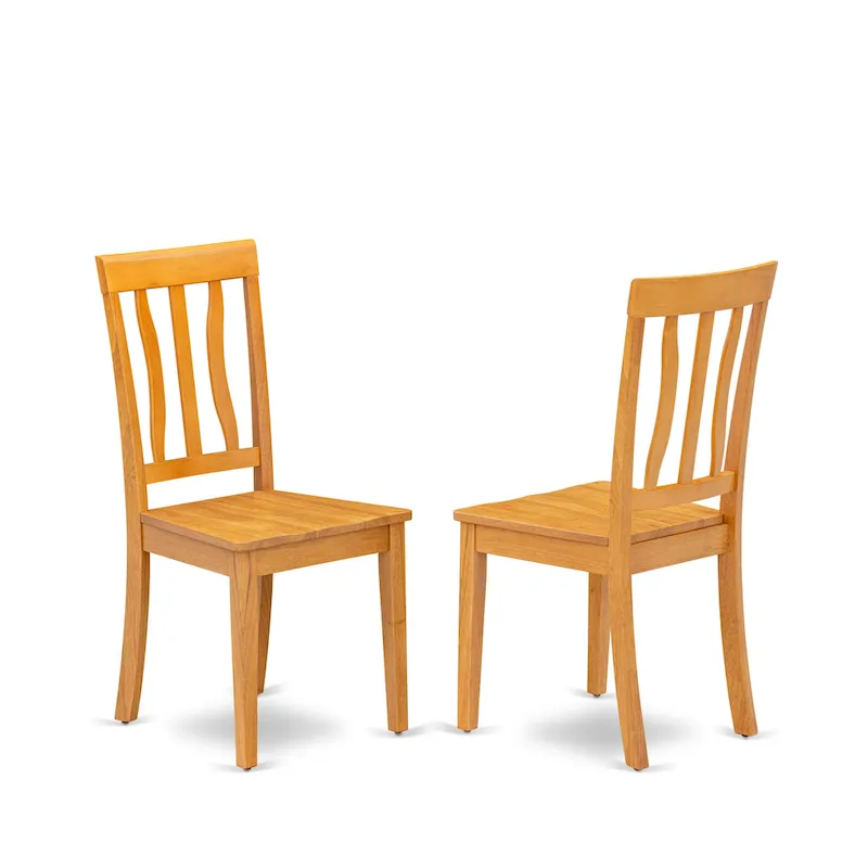 East West Furniture 5 Piece Dining Room Table Set Includes a Round Wooden Table and 4 Kitchen Dining Chairs, Oak(Seat Options)