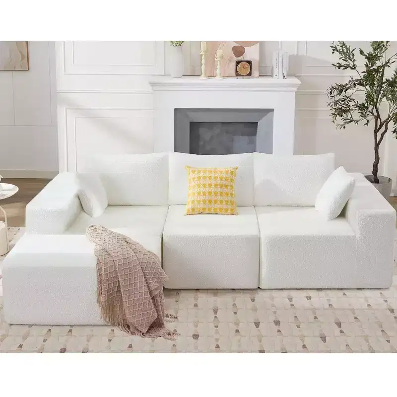 103 Modular Sectional Sofa, L Shaped Cloud Sectional Couch with Deep Seats, No Assembly Foam Couches, Upholstered Couches