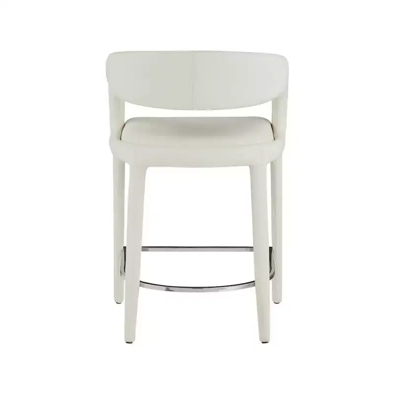 Cream Faux Leather Counter Height Bar Stool