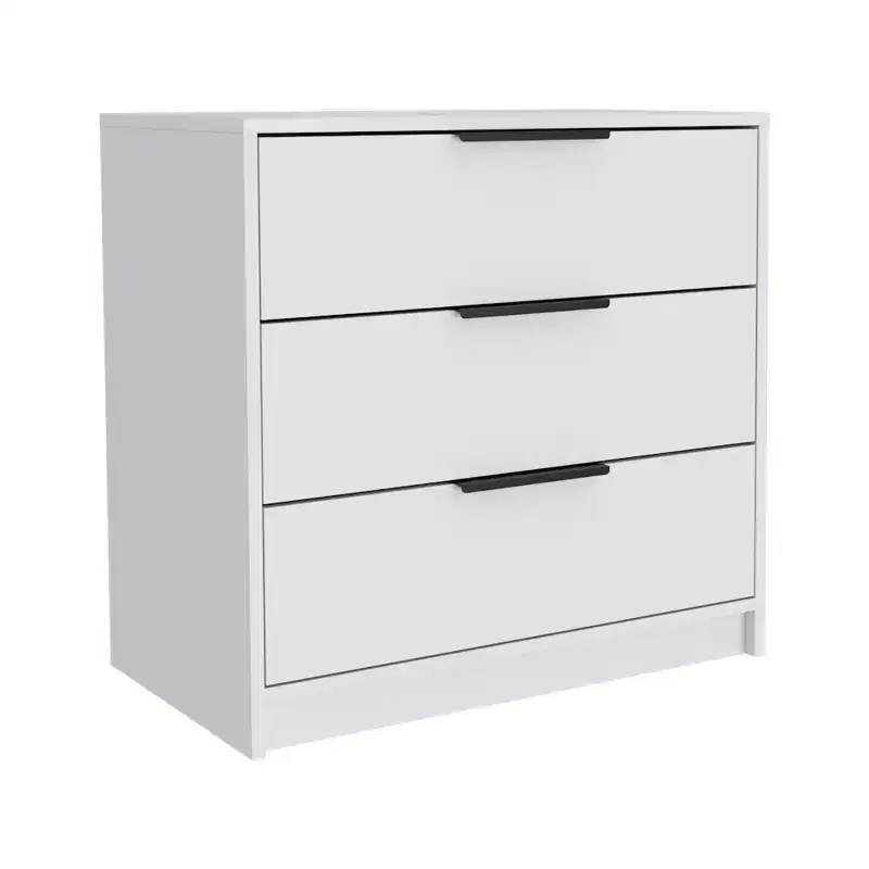 HomeRoots 28 White Three Drawer Dresser