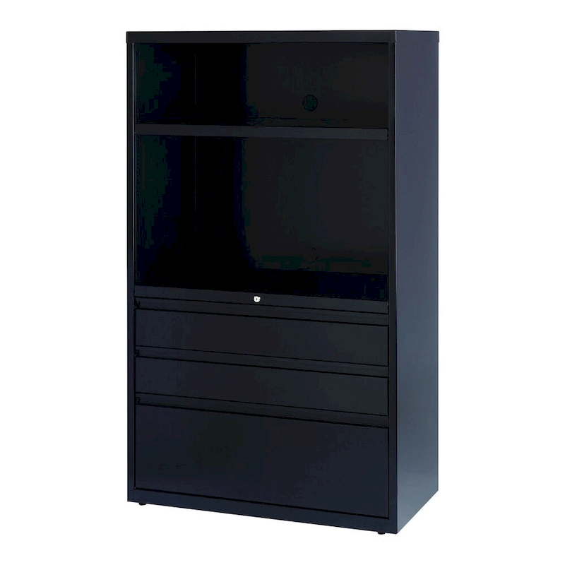 HL8000 Series 36 Wide 3-Drawer Combo Commercial Lateral File Cabinet, Black