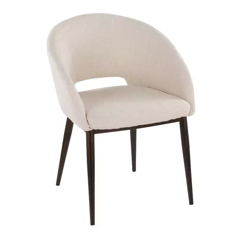 LumiSource Renee Noise Fabric Air Chair Copper Metal/Cream
