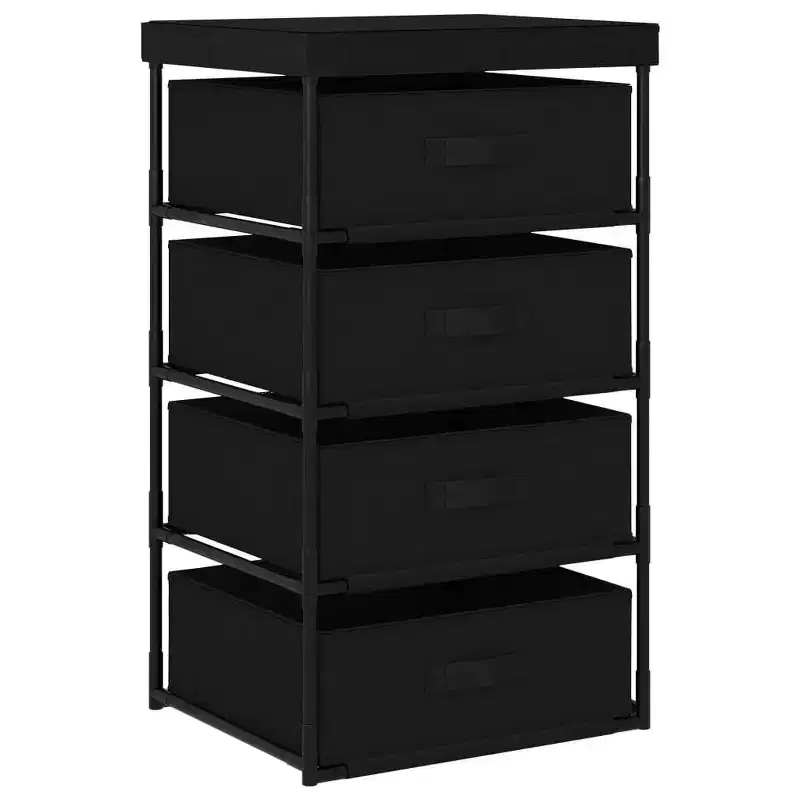vidaXL Storage Rack Black Steel, fabric (100% polyester) Medium