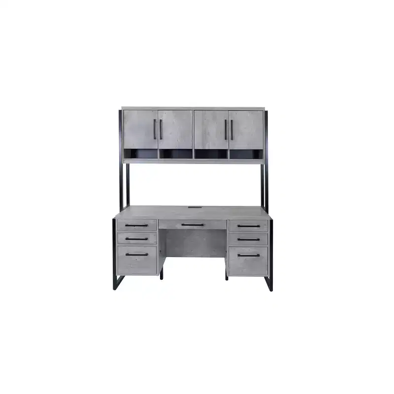 Mason Modern Wood Laminate Hutch with Wood Doors