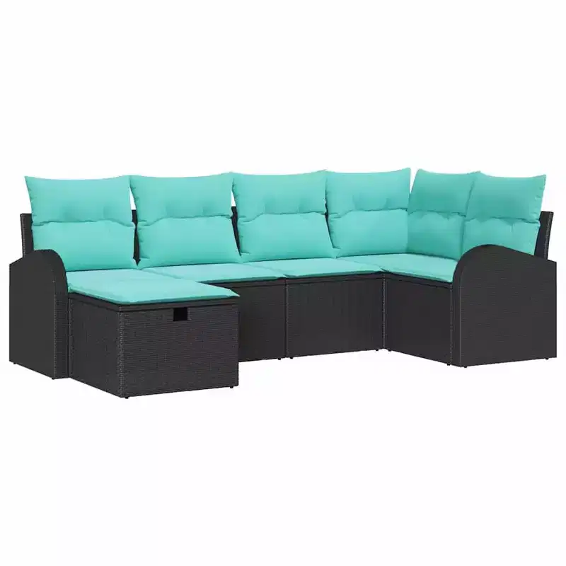 vidaXL Garden Sofa Set 6 pcs Brown and Red 234 x 124 x 85 cm