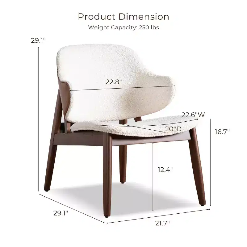 HOMES: Inside + Out 2pc Creekside Mid-Century Modern Accent Table Set with Chair Walnut