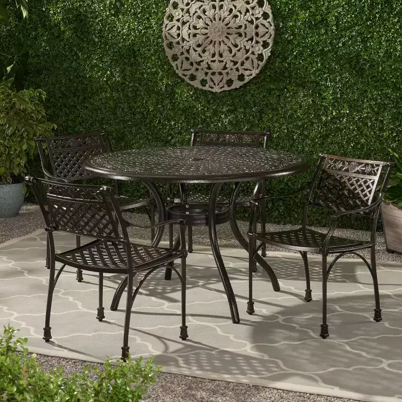 Christopher Knight Home Ridgecrest Outdoor Aluminum 5 Piece Dining Set