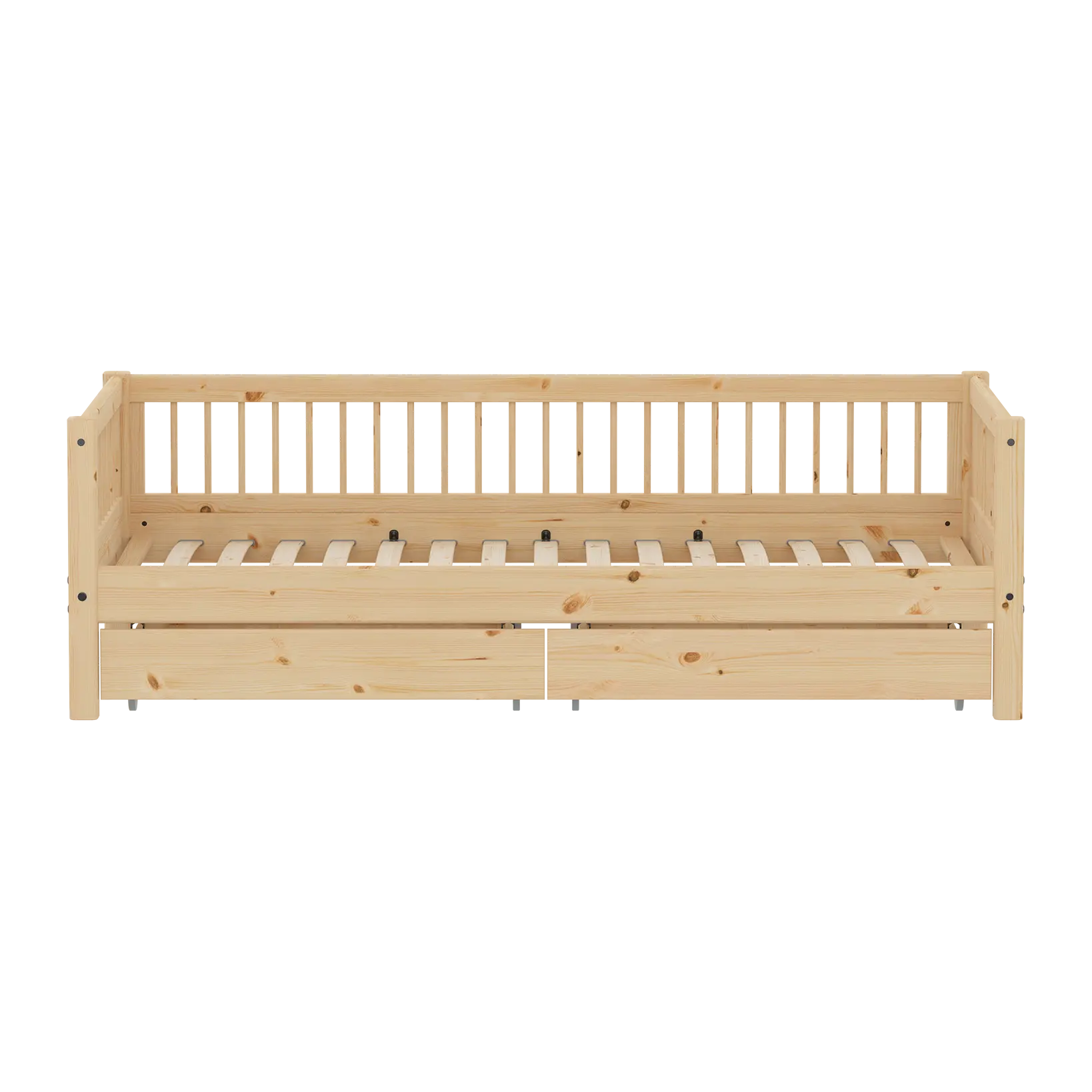 Single Bed with Storage, 90x200 cm, Pine