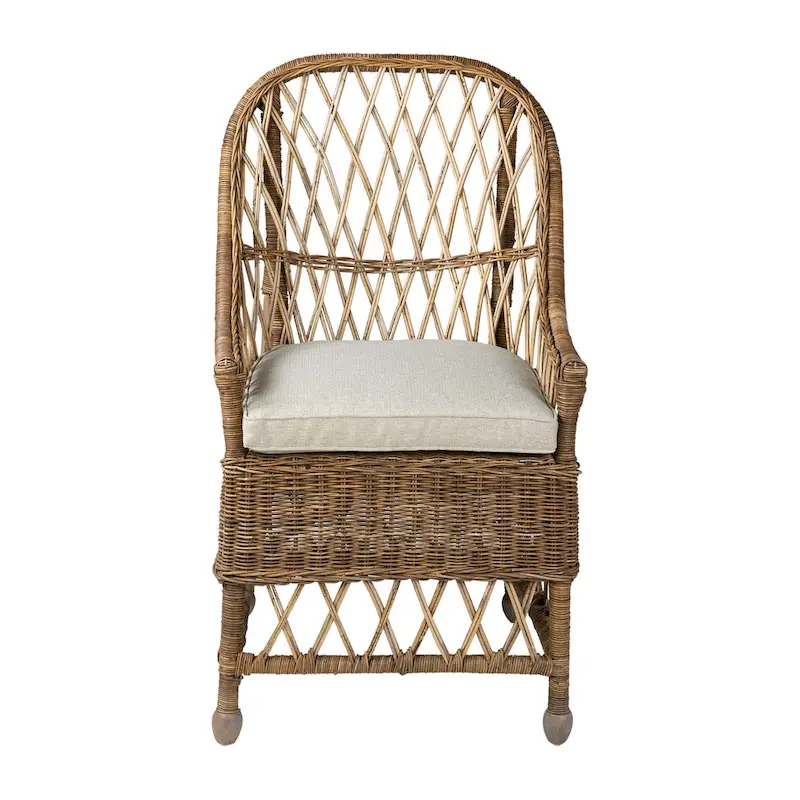 Bayside Curvilinear Rattan Cushioned Dining Chair by East at Main - 22x23x39