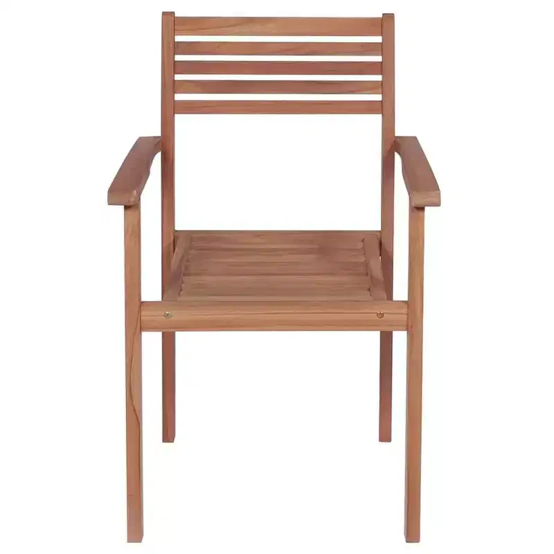 vidaXL Patio Chair Set of 8 Teak Teak Wood Standard Stackable