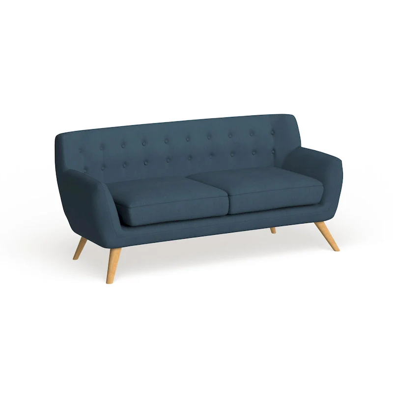 Button-Tufted Mid-Century Sofa, 2-Seat, Multiple Colors