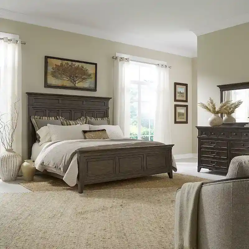 Paradise Valley Saddle Brown Panel Bed Frame - 2 Size Options