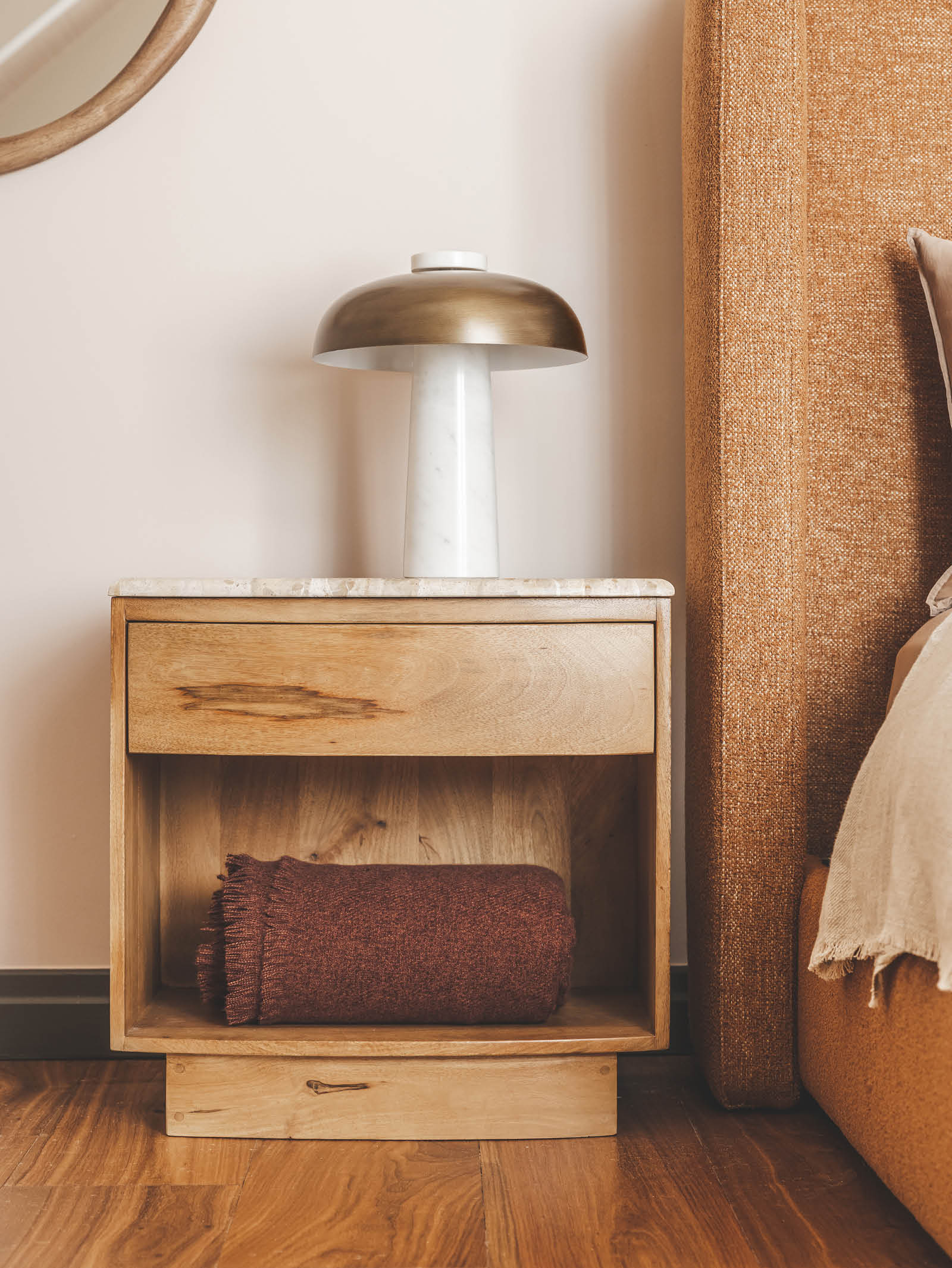 Modern Marble Nightstand for Bedroom