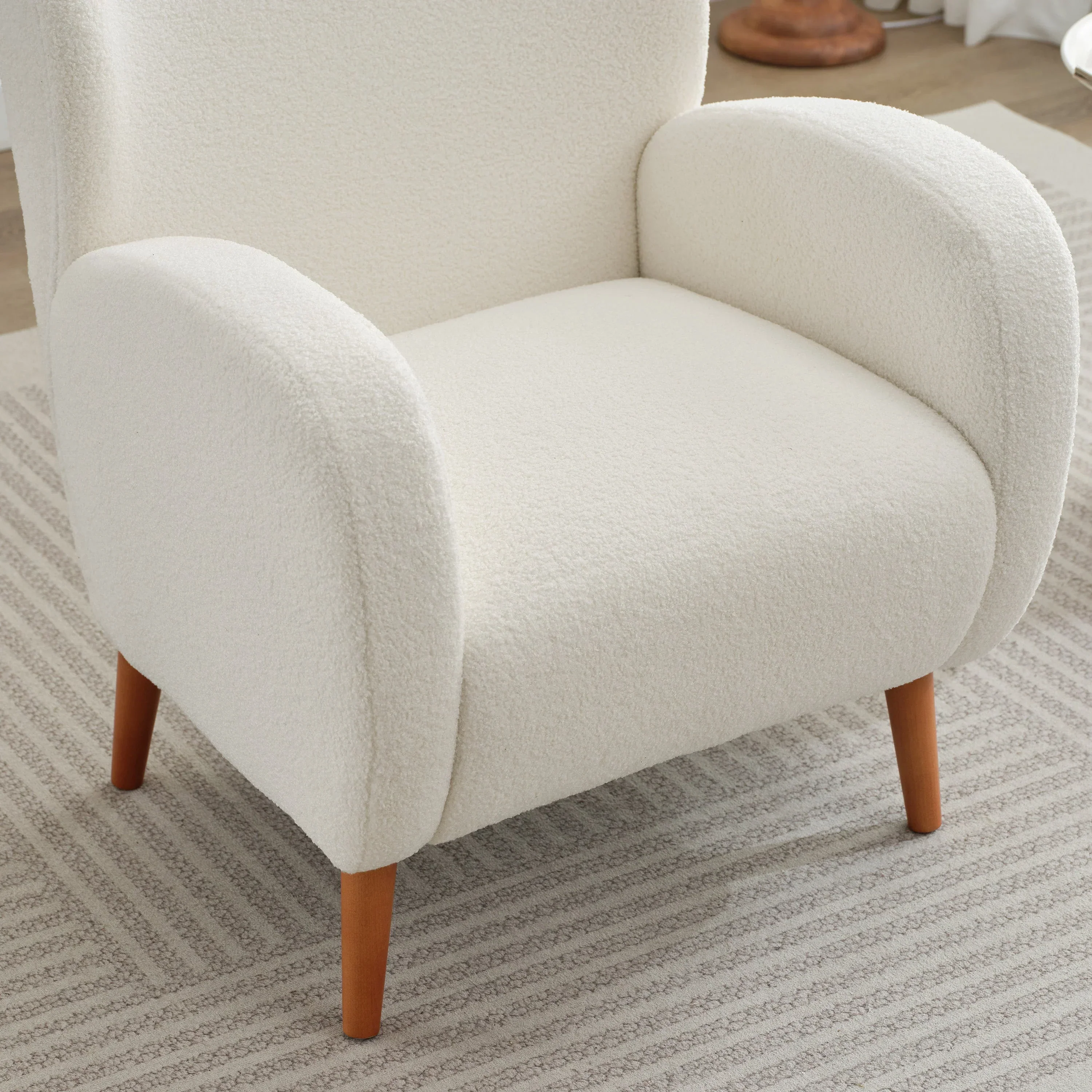 Modern Luxury Wingback Accent Arm Club Chair Single Sofa