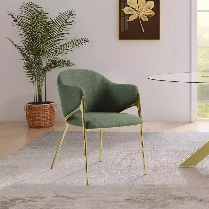 Meridian Furniture,Nial Boucle Fabric Dining Chair, Set of 2