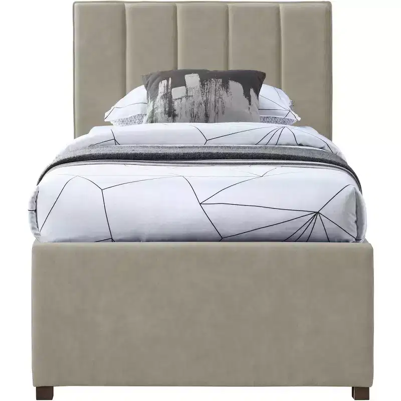 Meridian Furniture,Hudson Vegan Leather Twin Trundle Bed