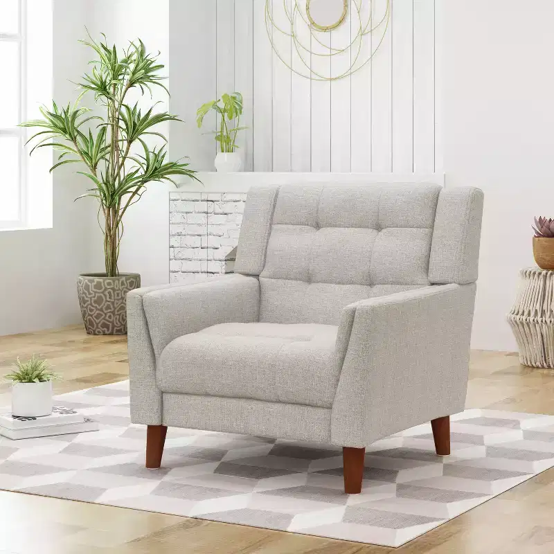 Christopher Knight Home Anvith Mid-Century Modern Tufted Upholstered Club Chair