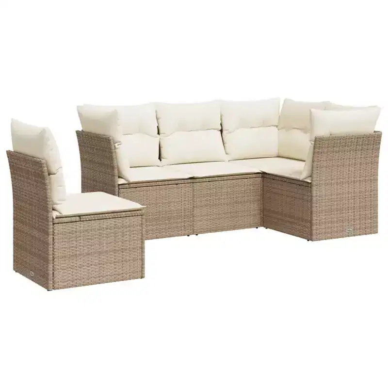 vidaXL 6 Piece Patio Sofa Set with Cushions Poly Rattan - Choose Color and Model