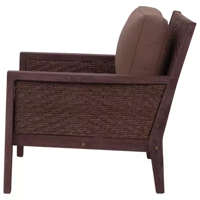 Courtyard Casual Buena Vista II Club Chair Stained Eucalyptus Wood KD Sunbrella Fabric
