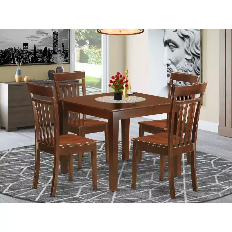Cottage Dining Set - 3 Piece Kitchen Table & Chairs - Small Square Table with Elegant Design