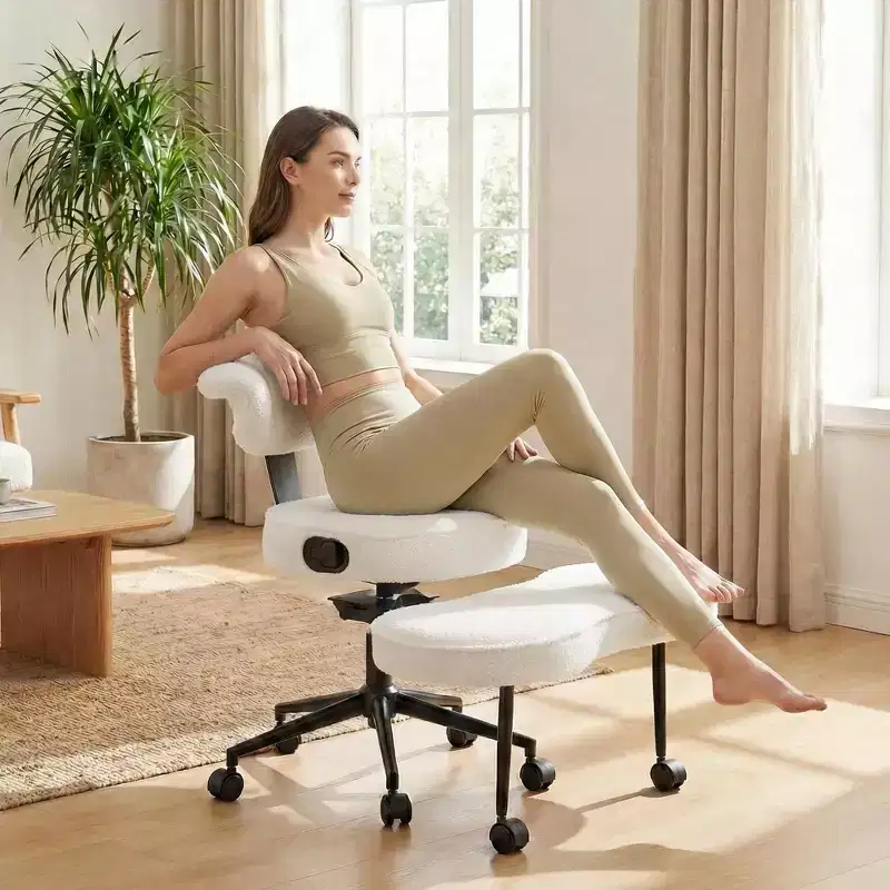 Ergonomic Cross Legged Office Chair, 360 Swivel Meditation Chair, Adjustable Height Kneeling Desk Chairs, for Home
