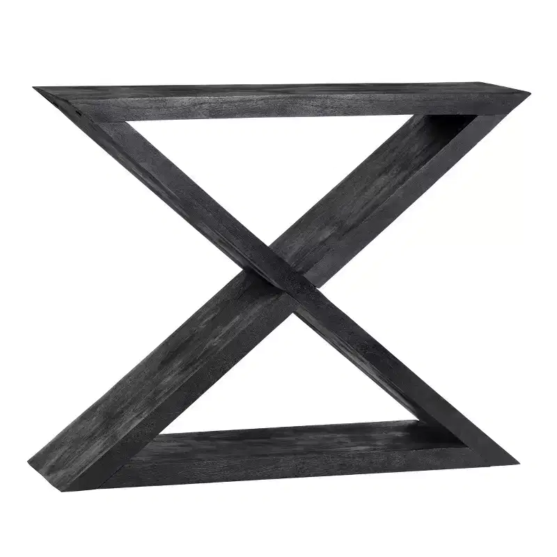 Crestview Collection 44 in. Black Solid Wood Accent_Console_Sofa Table