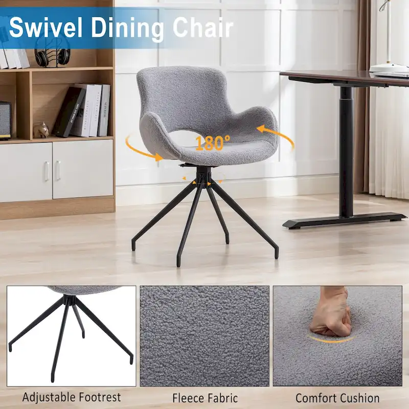 Swivel Dining Accent Chairs Set of 2 - N/A