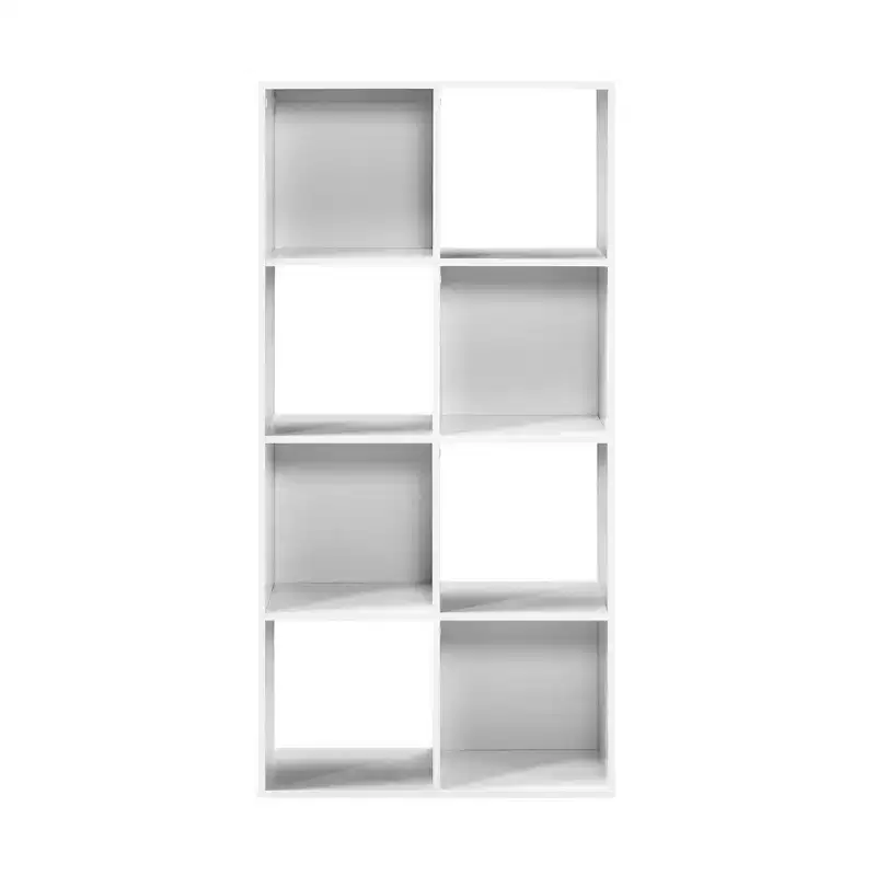 AndMakers 37.13 in. H x 23.47 in. W x 11.61 in. D White Wood 8-Cube Storage Organizer