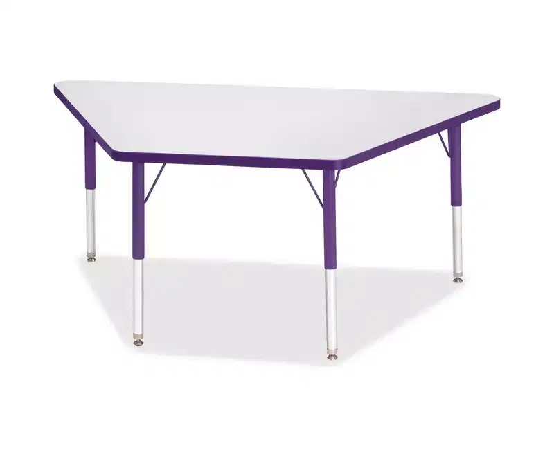 Berries Elementary Height Prism Edge Trapezoid Table 30 x 60 in Purple