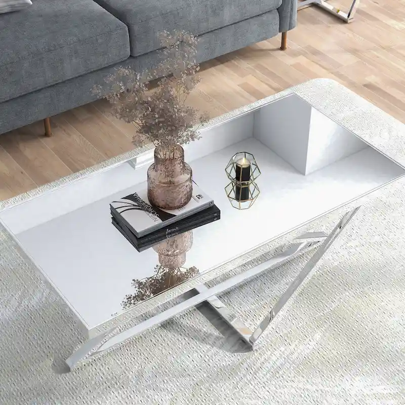 Marchat Glam Chrome 47-inch Mirror Top Coffee Table by Furniture of America
