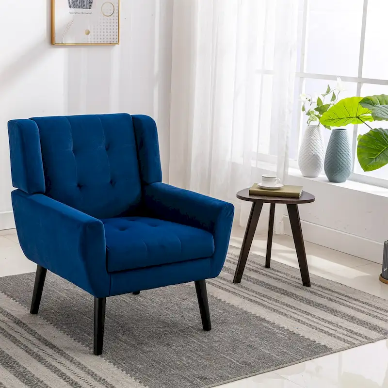 Modern Soft Velvet Ergonomics Accent Chair Living Room Chair Bedroom Chair Home Chair With Black Legs