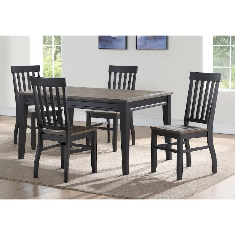 Steve Silver Ralston Two-Tone Ebony and Driftwood Dining Chair,Set of 2