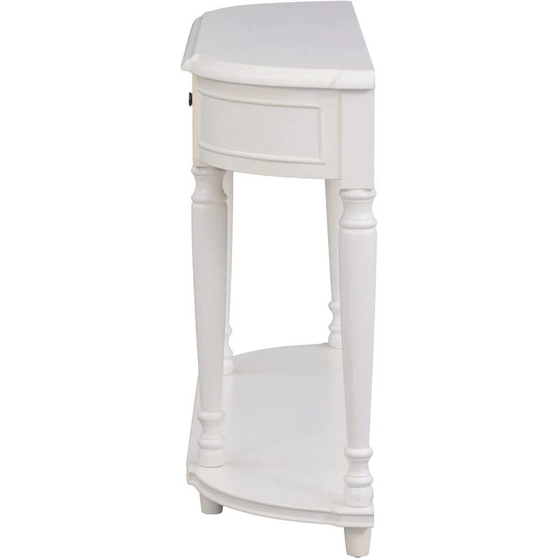 Retro Circular Curved Design Console Table with Open Style Shelf