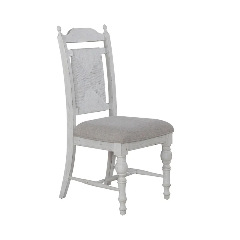 River Place Riverstone White 5 Piece Pedestal Table Set