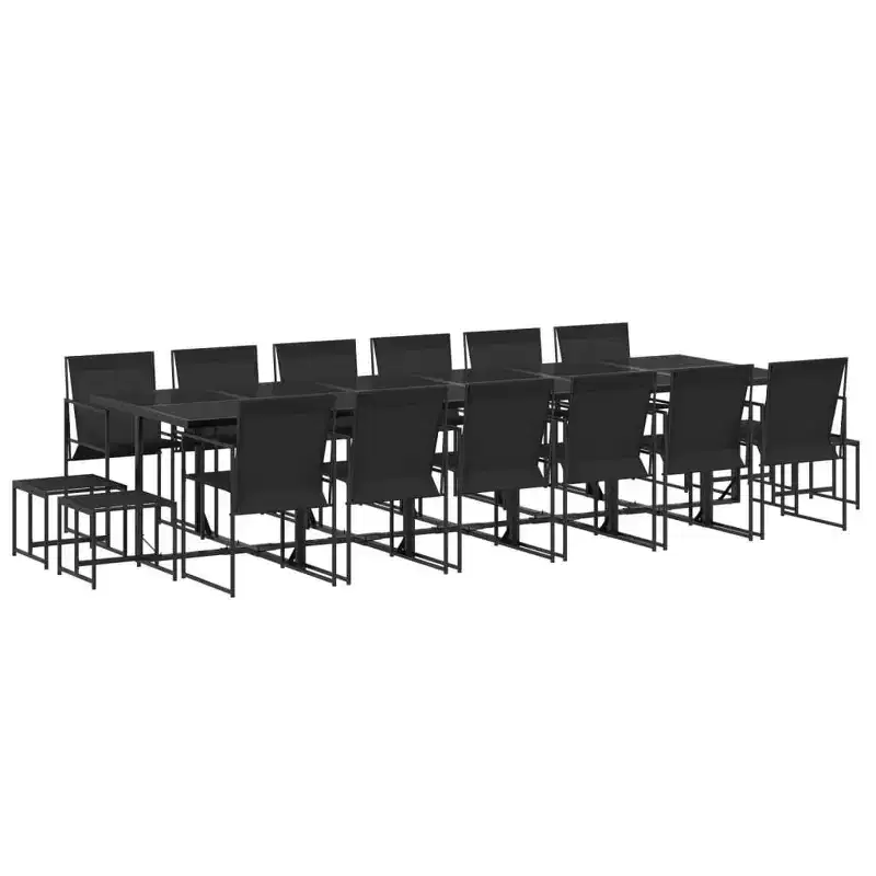 vidaXL Garden Dining Set Black