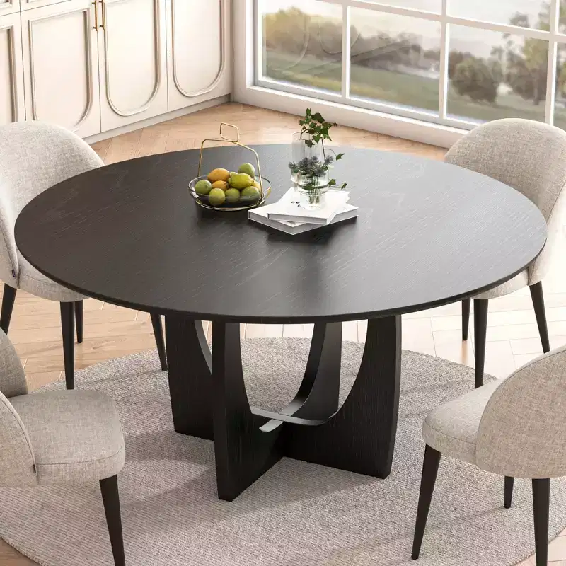 42 Round Dining Table Kitchen Table with Criss Cross Pedestal