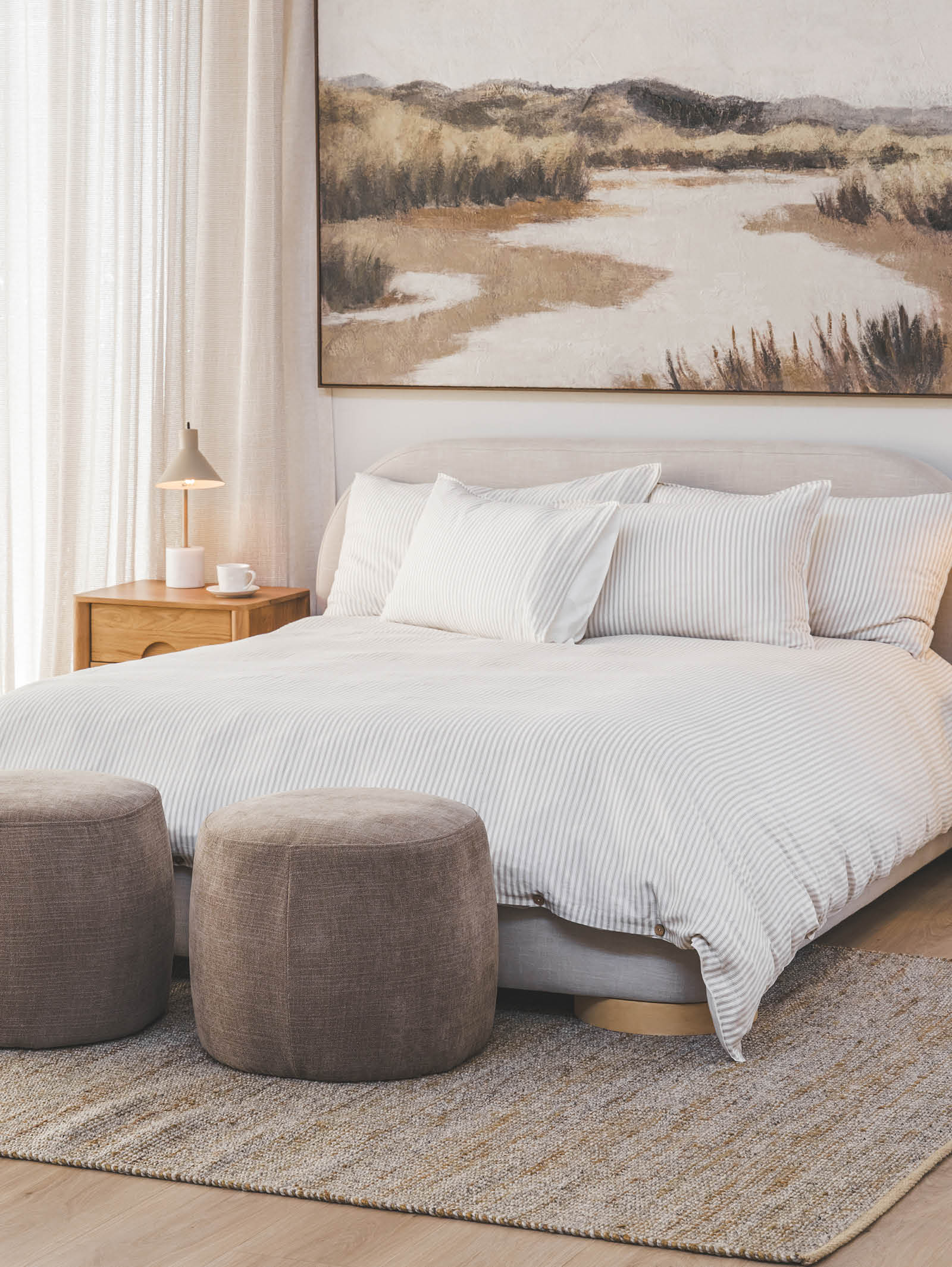 Fabric Ottoman for Living Room