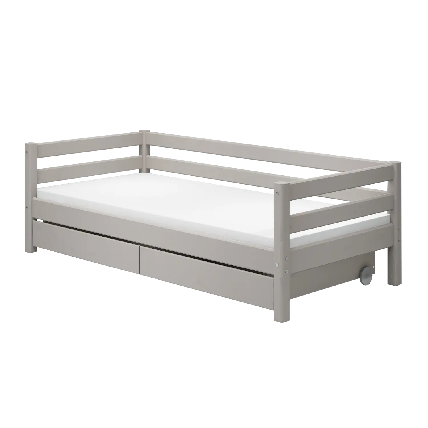 Single Bed with Storage, 90x200 cm, Grey
