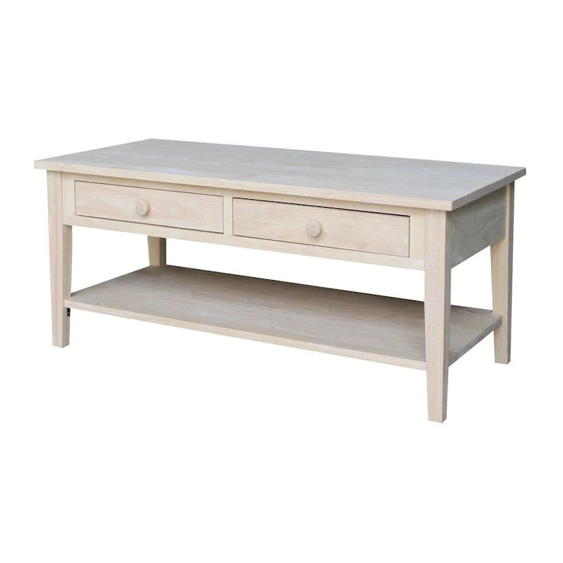 Spencer Solid Parawood Coffee Table - 48 in. W x 24 in. D x 19 in. H